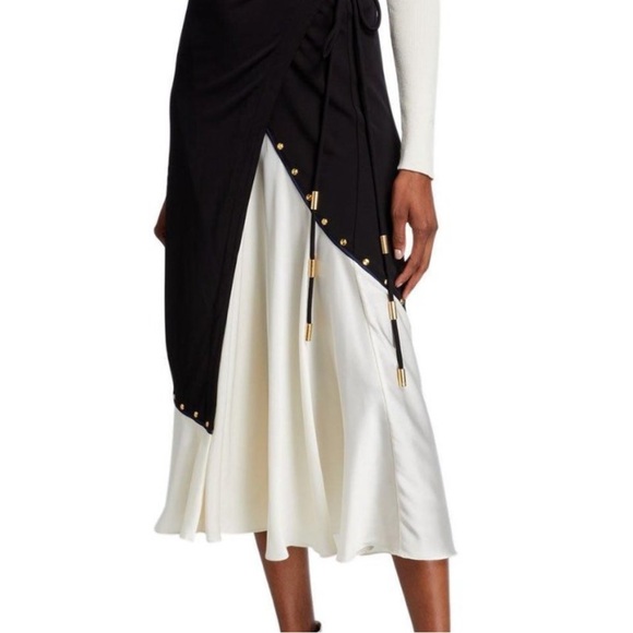 Tory Burch Mixed Material Wrap Skirt - Picture 2 of 8